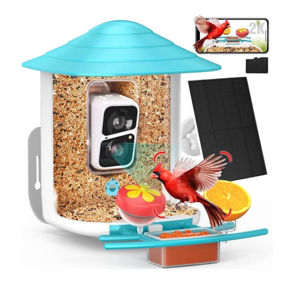 Birdsnap TUC Smart Bird Feeder Camera 2K HD Solar Powered AI Identification New